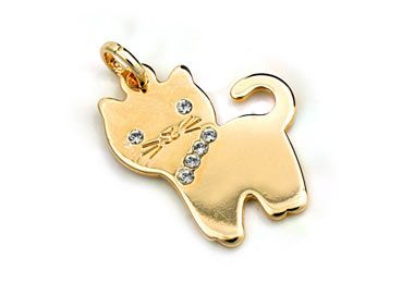 REF 541152 PINGENTE ROMMANEL GATA COM PEDRAS CRISTAIS