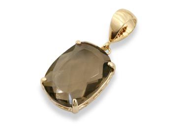 REF 541340 PINGENTE ROMMANEL PEDRA CRISTAL OVAL FACETADA